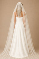 Vintage Long Chapel Veils Two - tayer Wedding Veils in Ivory - KissProm Wedding Veils