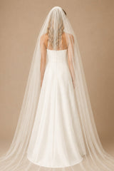 Vintage Long Chapel Veils Two - tayer Wedding Veils in Ivory - KissProm Wedding Veils