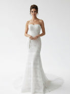 Vintage White Mermaid Lace Wedding Dress with Tassel - KissProm