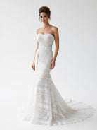 Vintage White Mermaid Lace Wedding Dress with Tassel - KissProm