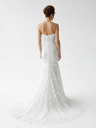 Vintage White Mermaid Lace Wedding Dress with Tassel - KissProm