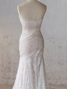 Vintage White Mermaid Lace Wedding Dress with Tassel - KissProm