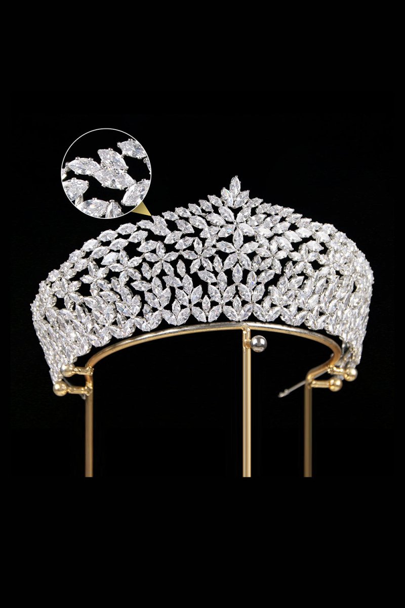 Vintage Zircon Wedding Crown - KissProm