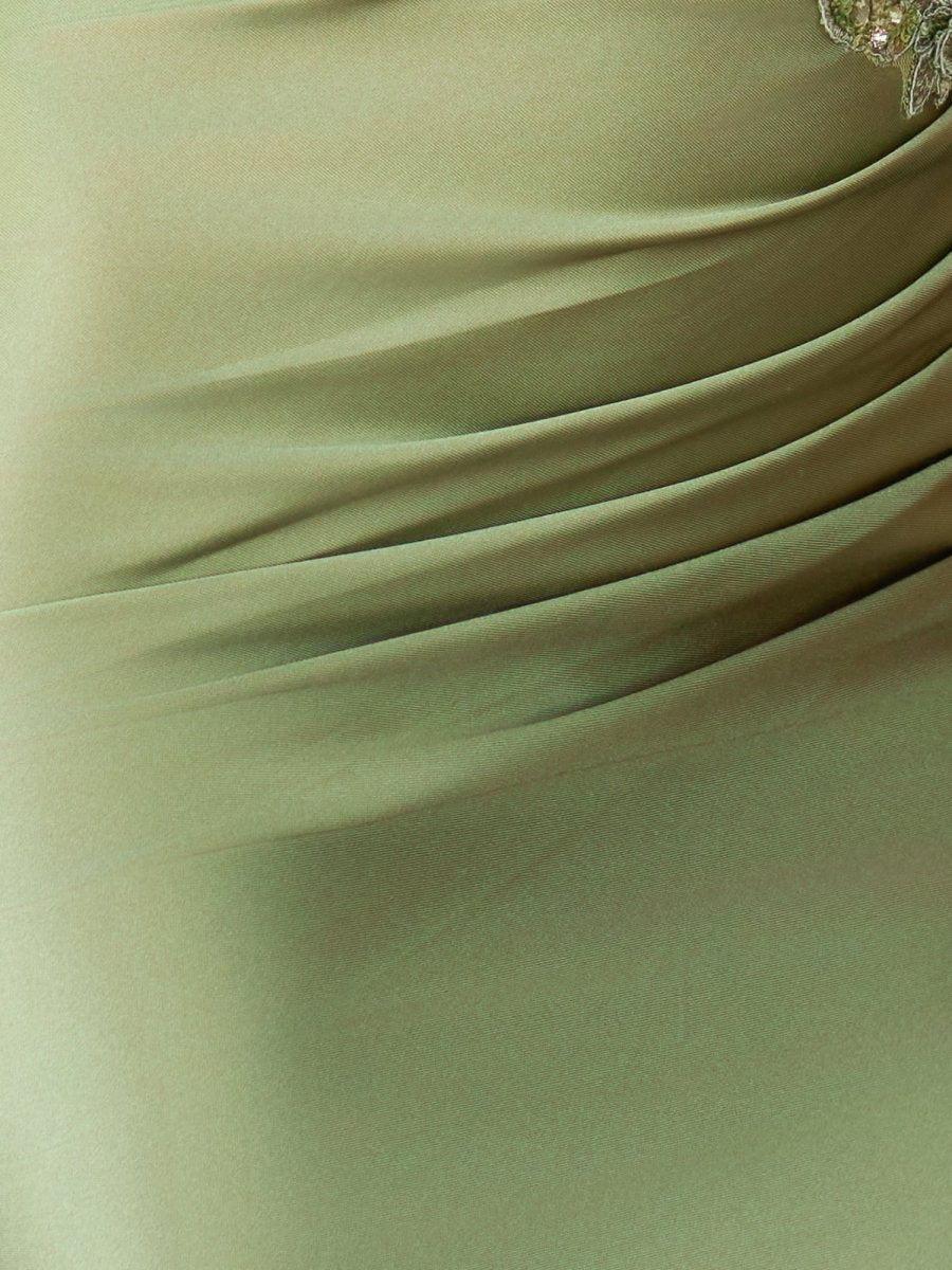 Vira | Sage - Bodycon Satin Sequined Corset Homecoming Dresses with Lace Appliques