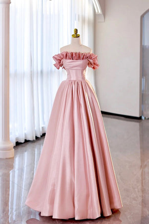 Burgundy Strapless Satin Long Prom Dress, A-Line Evening Party Dress Burgundy / 6 Burgundy Strapless Satin Long Prom Dress, A-Line Evening Party Dress Burgundy / 6