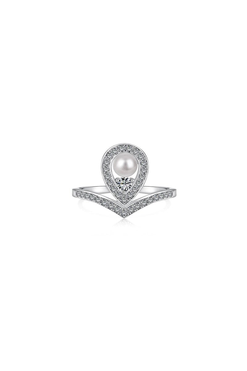 Waterdrop Pearl Crowning Love Wedding Jewelry Ring - KissProm
