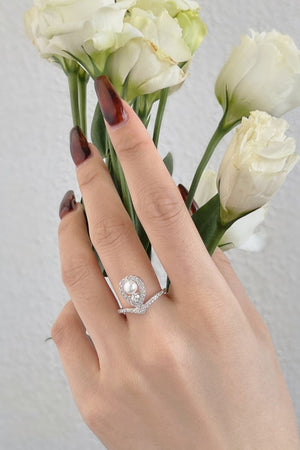 Waterdrop Pearl Crowning Love Wedding Jewelry Ring - KissProm
