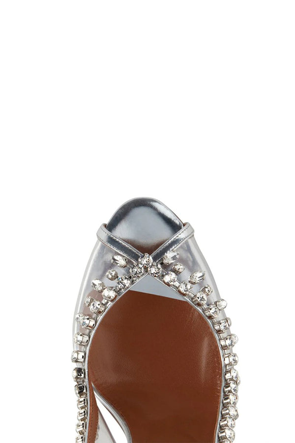 Wedding Shoes Peep Toe Stiletto Heel With Rhinestone Ankle Strap - KissProm