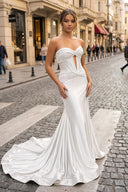 Sweetheart Satin Mermaid Long Prom Dress - KISSPROM PROM DRESSES