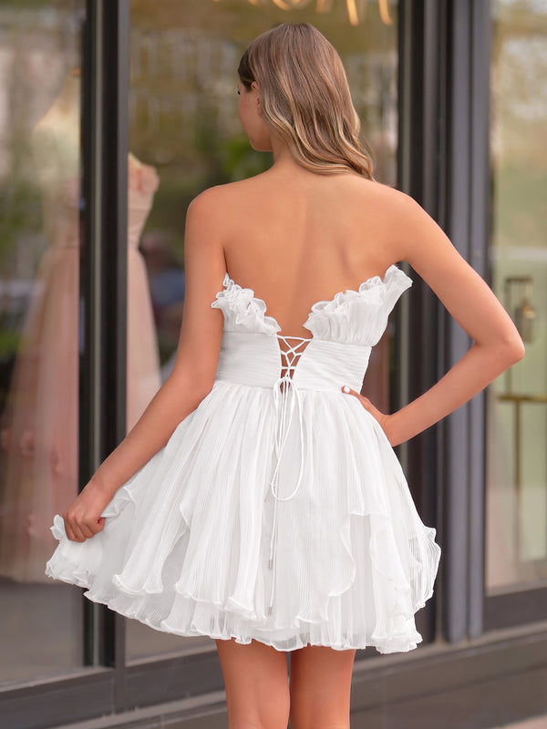 short nice prom dresses Cute Straps V-neck Lace Short Prom Dress Homecoming Dress HD0041 US10 / As Picture
