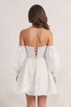 White A-Line Sweetheart Homecoming Dress | KISSPROM
