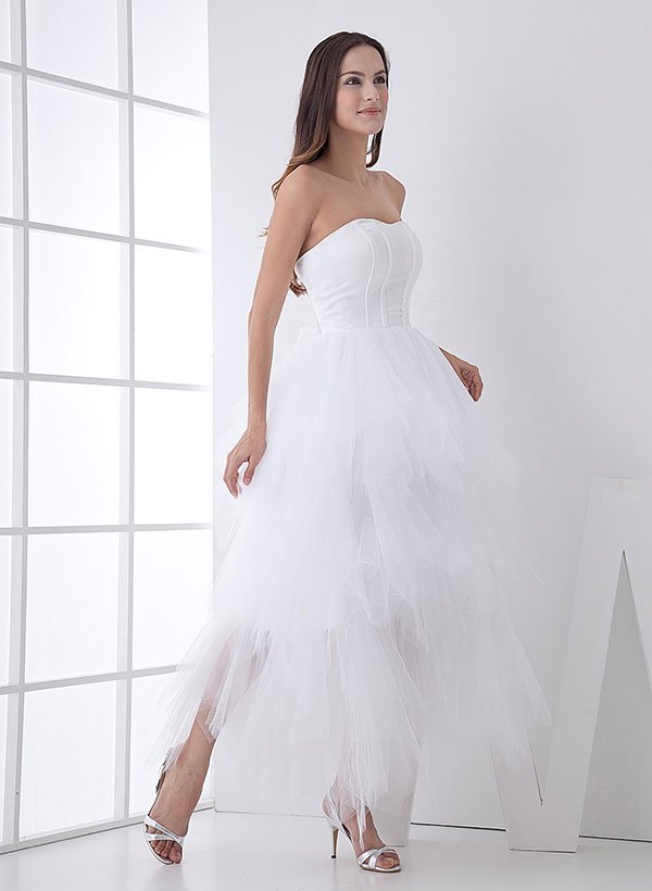 white christmas dresses Long Simple Fitted Wedding Dress main image 0