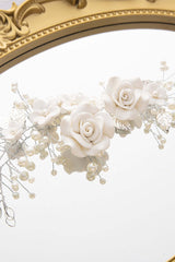 White Flowers Pearl Headband - KissProm