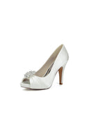 Fuchsia High Heels with a Shimmering Metal Accent - KissProm
