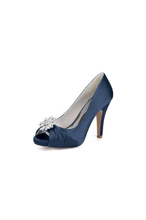 Fuchsia High Heels with a Shimmering Metal Accent - KissProm