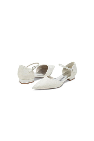 Champagne High Heels with Intricate Lace Detailing - KissProm