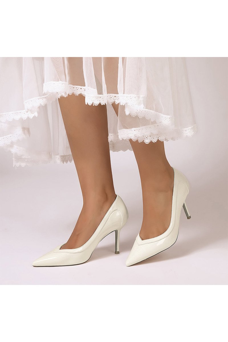 Rose Pink High Heels with Natural Wood Heel - KissProm
