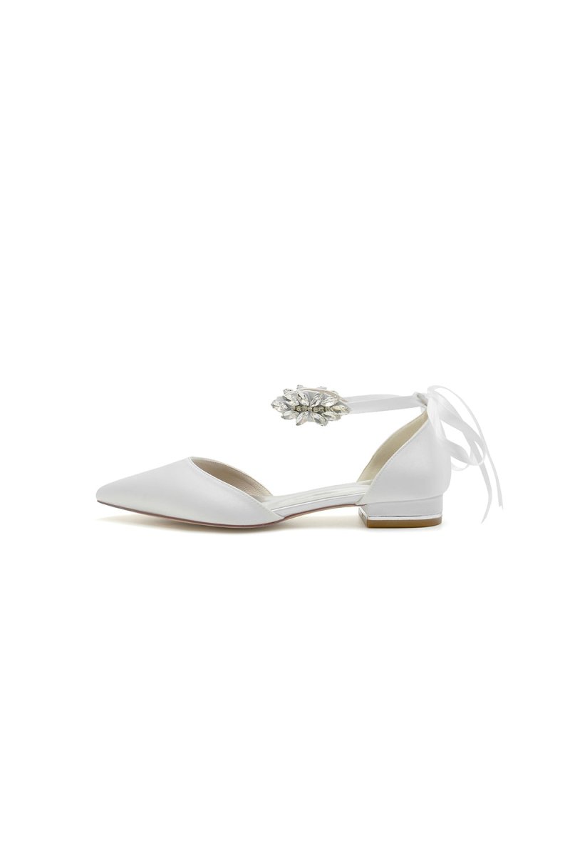 Champagne High Heels with Ornate Crystal and Pearl Accent - KissProm