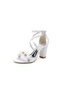 White High Heels with Silver Accents - KissProm