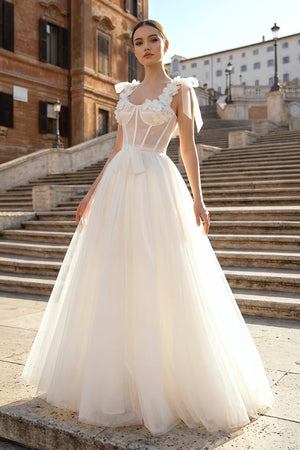 KissProm- White Homecoming Dress with Flowers