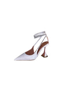 White Lace Up High Heel Sandals - KissProm