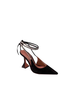 White Lace Up High Heel Sandals - KissProm