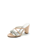 Sliver Open Toe Sandals with Rhinestone - KissProm