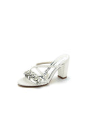 Sliver Open Toe Sandals with Rhinestone - KissProm