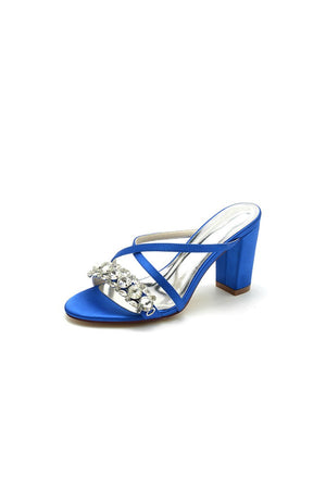 Sliver Open Toe Sandals with Rhinestone - KissProm