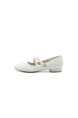 White Pointed Toe Wedding Flats - KissProm