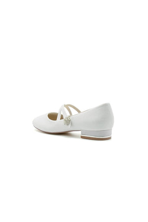 White Pointed Toe Wedding Flats - KissProm