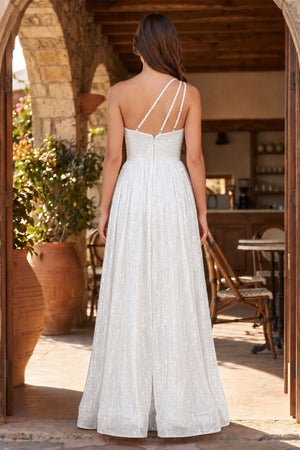 A-Line One Shoulder Sequins Prom Dress with Pockets - KISSPROM PROM DRESSES