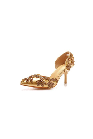 Woman's Wedding Shoes Pointed Toe rhinestone Stiletto – Shoes by KissProm | Available at KissProm