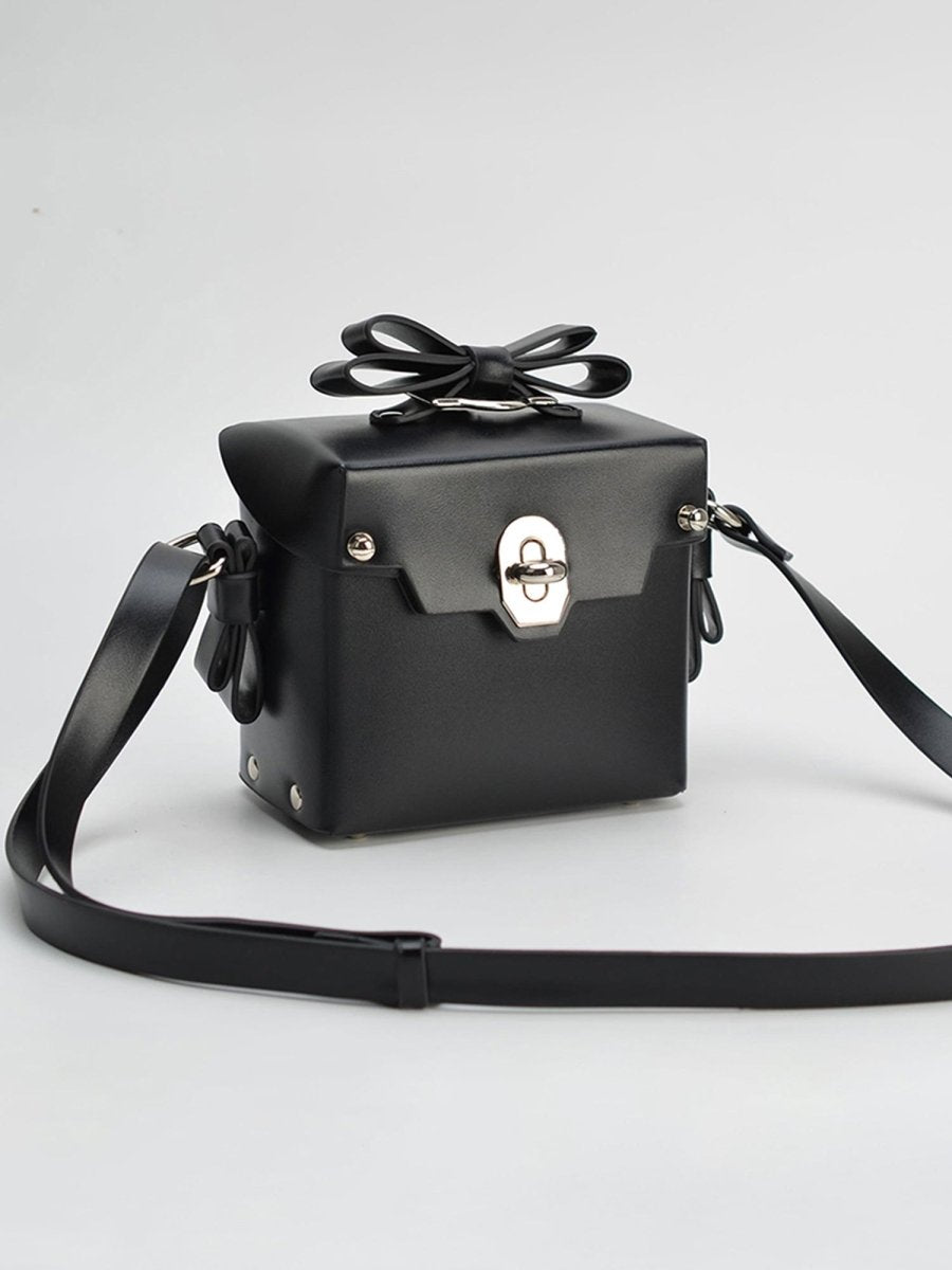Women’s Bowknots Box Shoulder Bags in Vegan Leather - KissProm