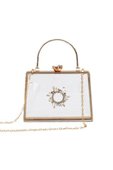 Women’s Clear PVC Rhinestones Crossbody Evening Clutch Bags - KissProm