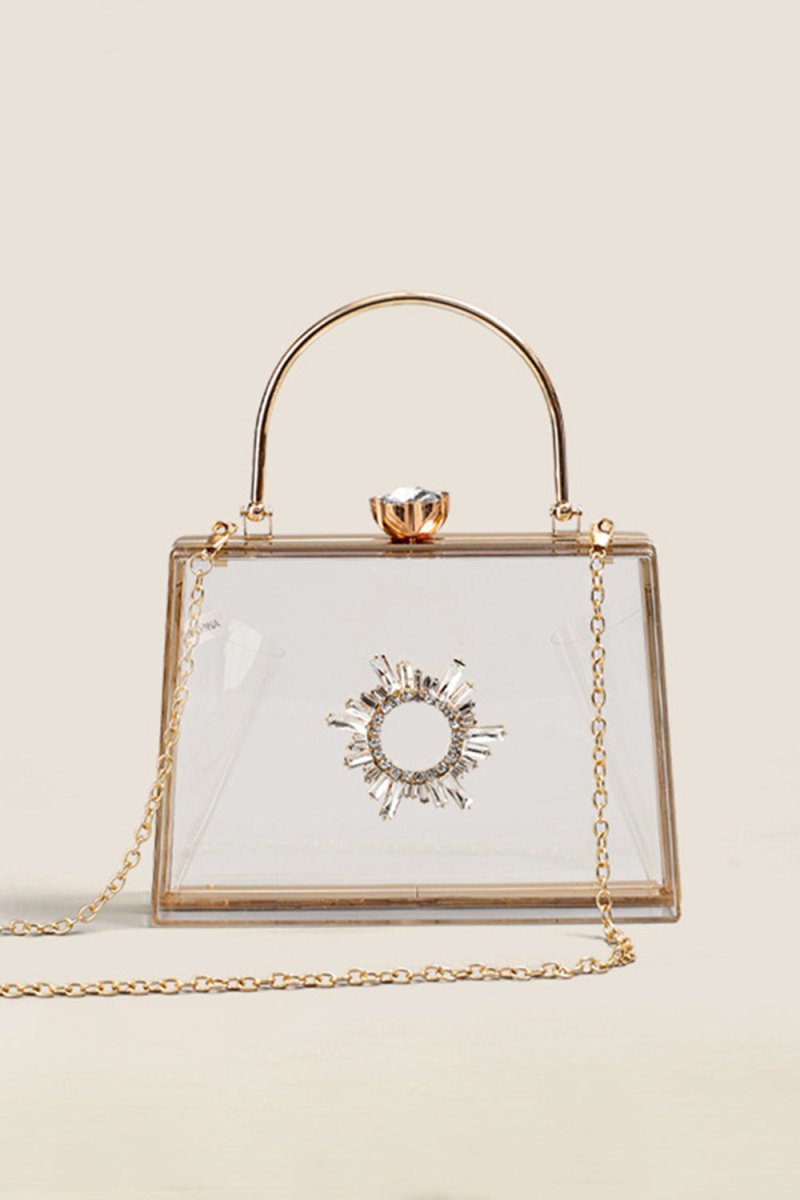 Women’s Clear PVC Rhinestones Crossbody Evening Clutch Bags - KissProm