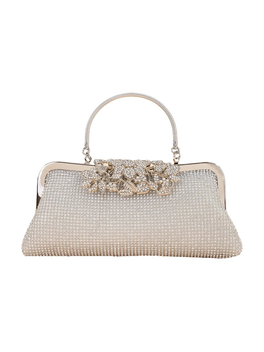 Women’s Flower Rhinestones Top Handle Evening Clutch Bags - KissProm