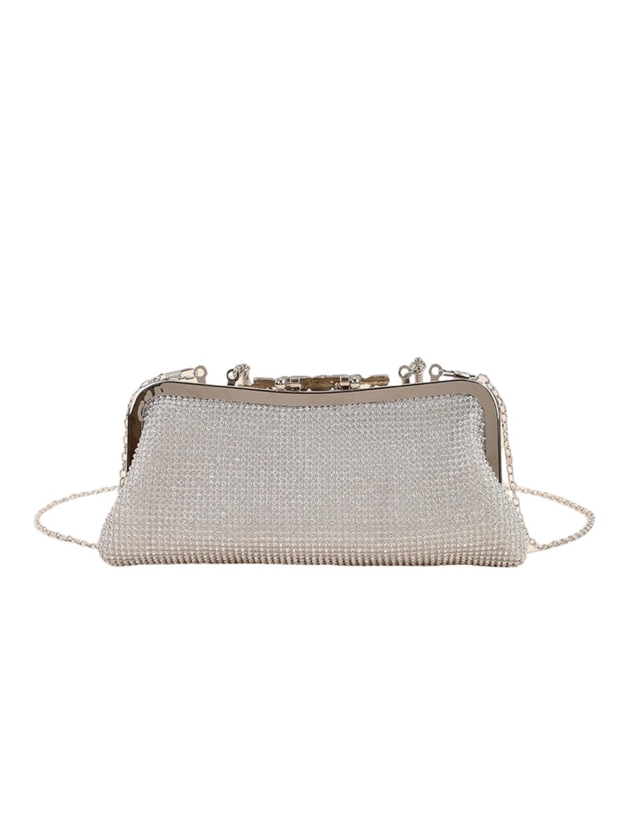 Women’s Flower Rhinestones Top Handle Evening Clutch Bags - KissProm