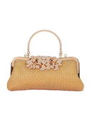 Women’s Flower Rhinestones Top Handle Evening Clutch Bags - KissProm