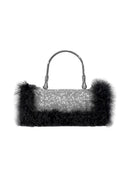 Women’s Furry Rhionestones Evening Clutch Bags - KissProm