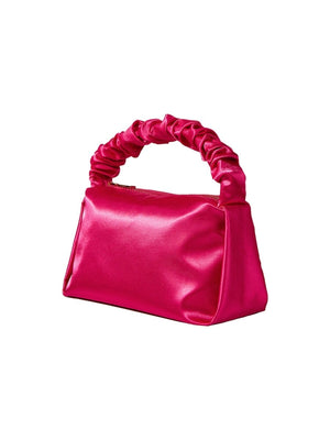 Women’s Hot Pink Slouchy Handle Clutch Bags in Satin - KissProm