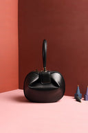 Women’s Knotted Cherry Top Handle Clutch in Genuine Leather