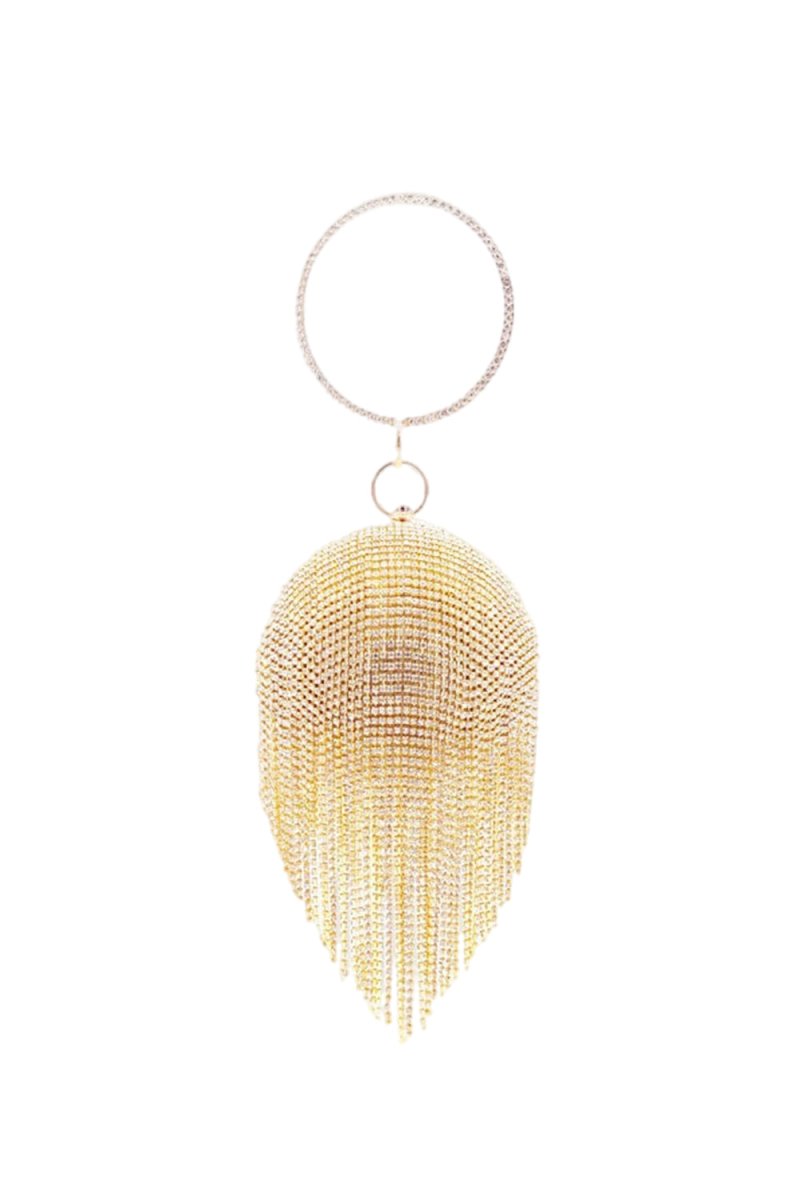 Women’s Rhinestone Fringe Disco Ball Evening Clutch Bags - KissProm