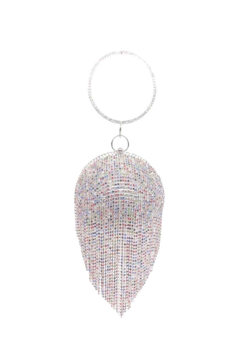 Women’s Rhinestone Fringe Disco Ball Evening Clutch Bags - KissProm