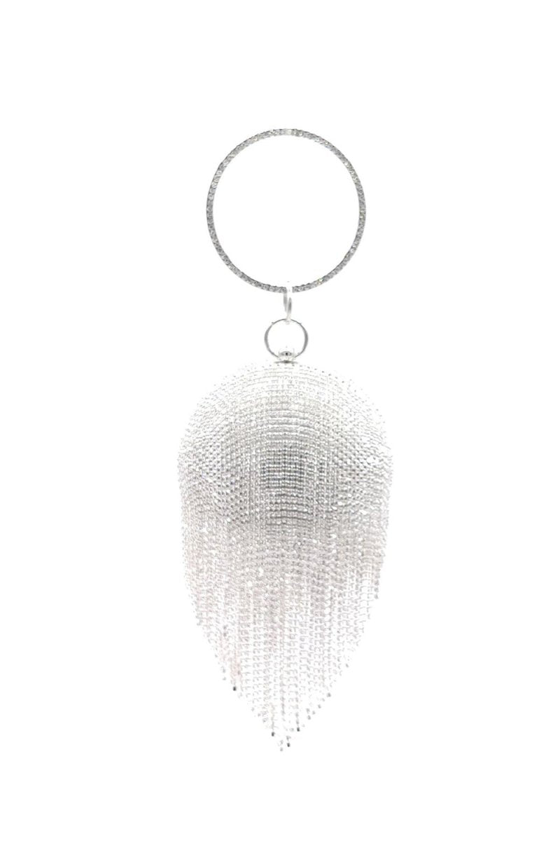 Women’s Rhinestone Fringe Disco Ball Evening Clutch Bags - KissProm