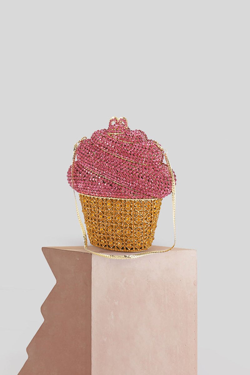 Women’s Rhinestones Cup of Ice Cream Evening Clutch - KissProm