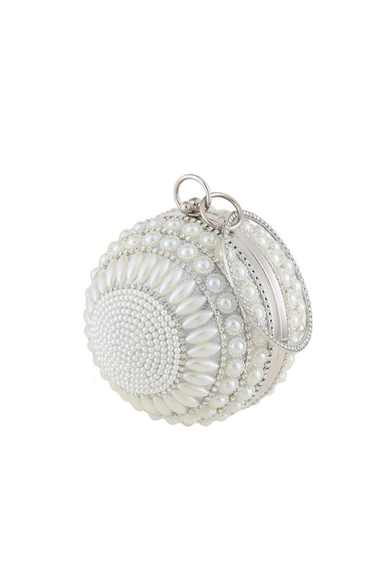 Women’s Round Beaded Evening Clutch Bag - KissProm