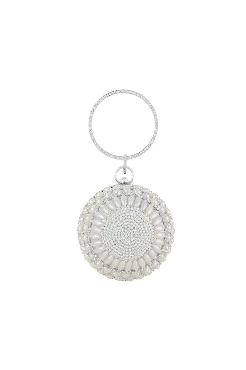 Women’s Round Beaded Evening Clutch Bag - KissProm