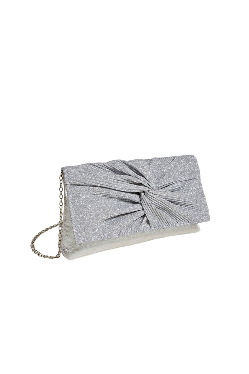 Women’s Ruched Glitter Flap Evening Clutch Bags - KissProm