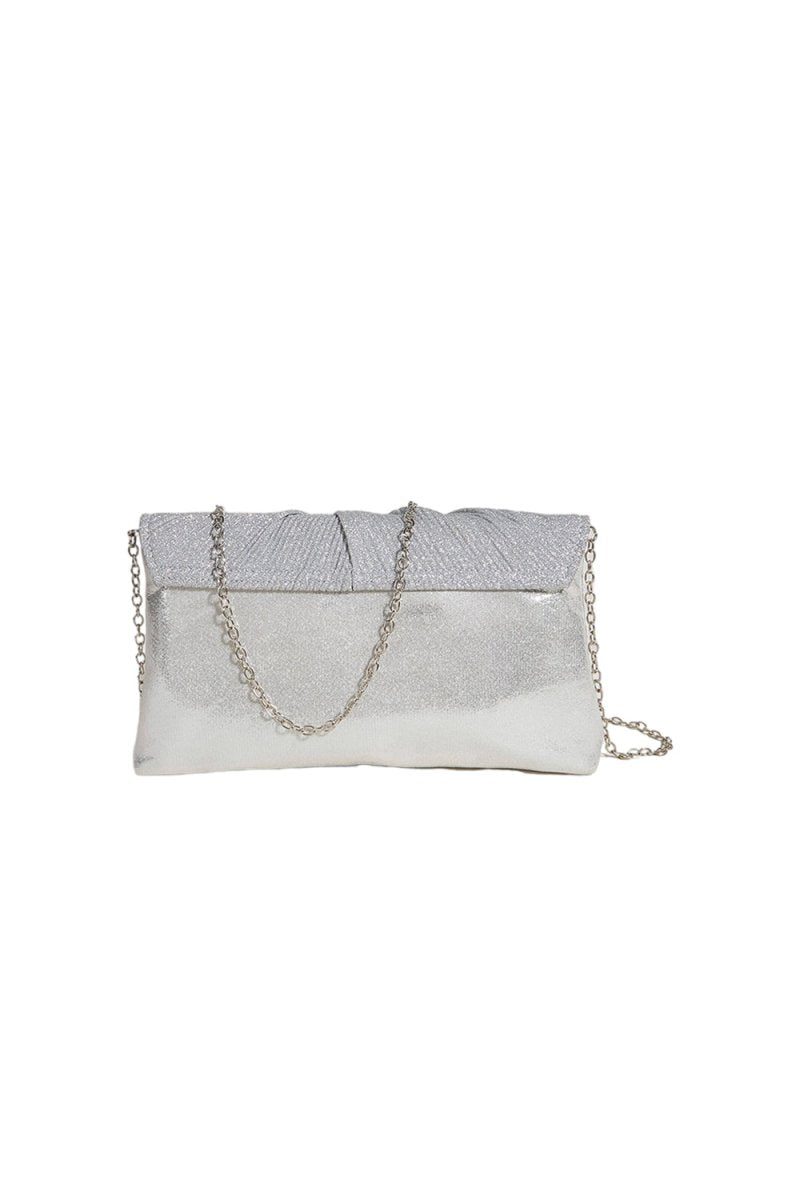 Women’s Ruched Glitter Flap Evening Clutch Bags - KissProm